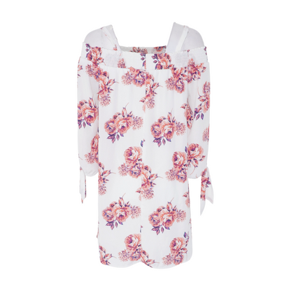 White Floral Mini Dress