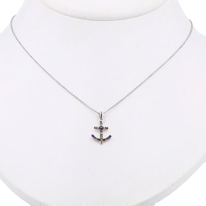 1/5 ctw Sterling Silver Sapphire Pendant Necklace