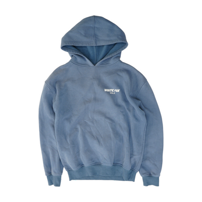 Blue Solid Hoodie Pullover