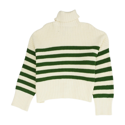 Cream Striped Pullover Sweater