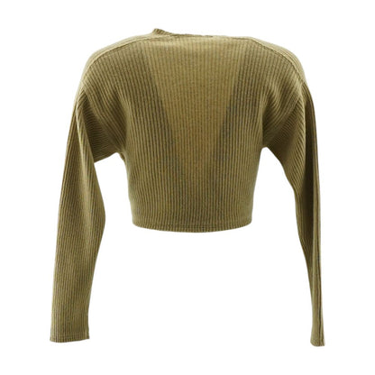 Tan Solid Cardigan Sweater