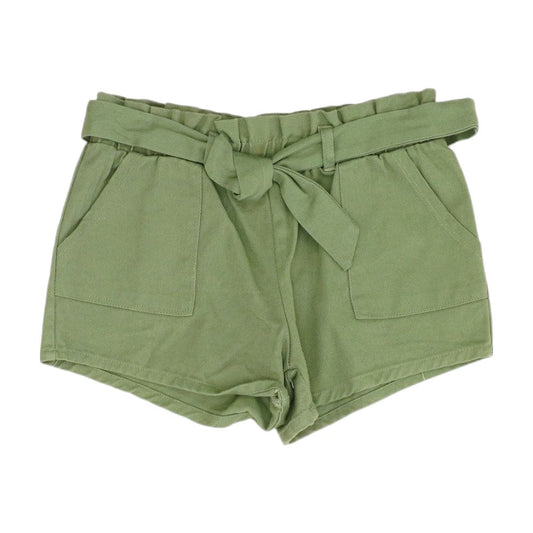 Green Solid Shorts