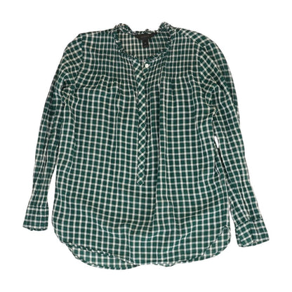 Green Check Long Sleeve Blouse