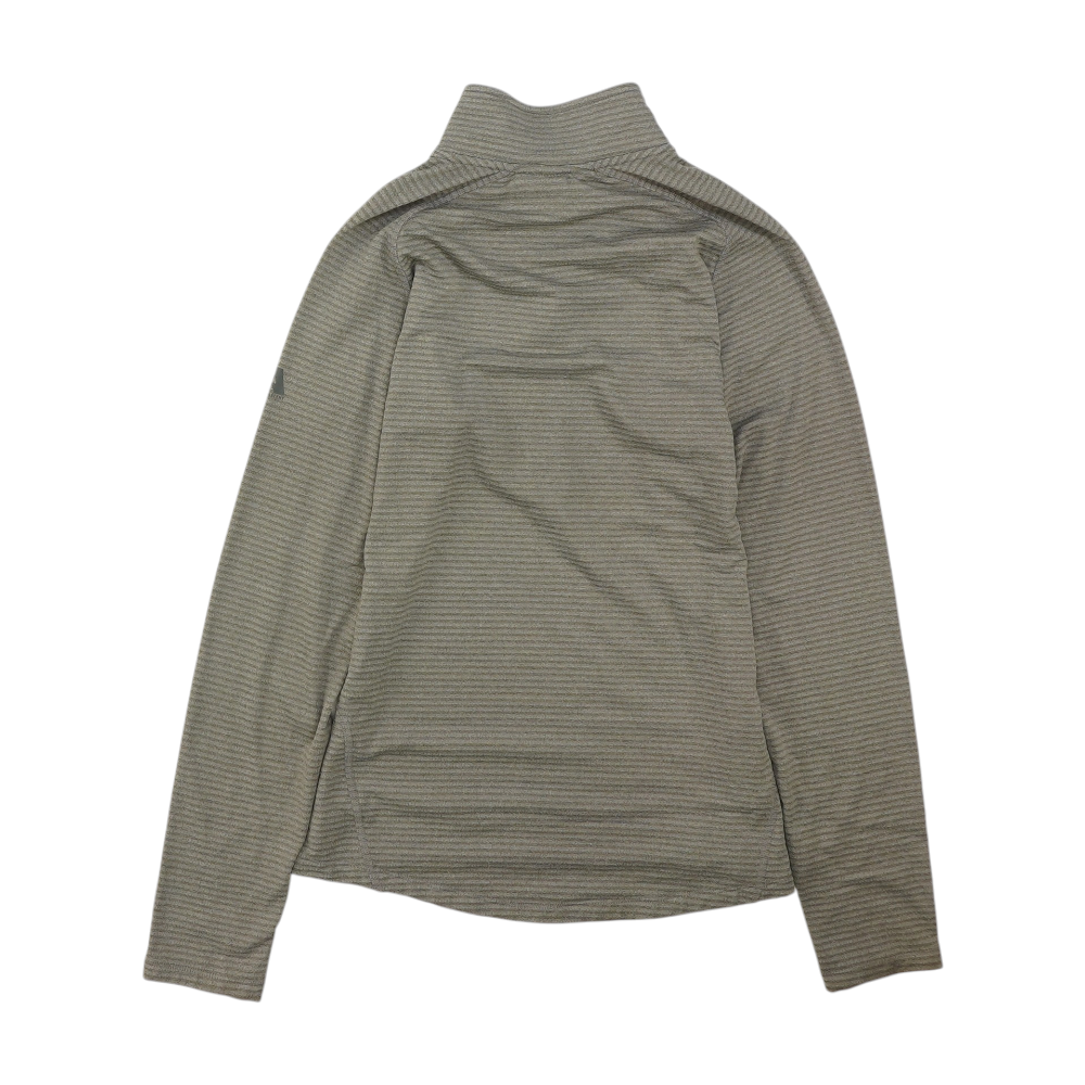 Gray Striped 1/4 Zip Pullover