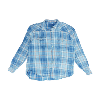 Blue Plaid Long Sleeve Button Down