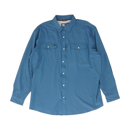 Blue Solid Outdoor Button Down