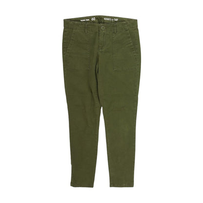 Green Solid Khaki Pants