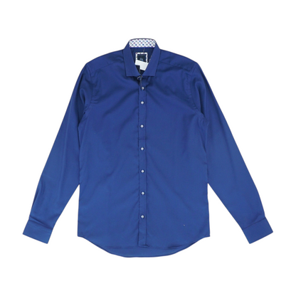 Navy Solid Long Sleeve Button Down