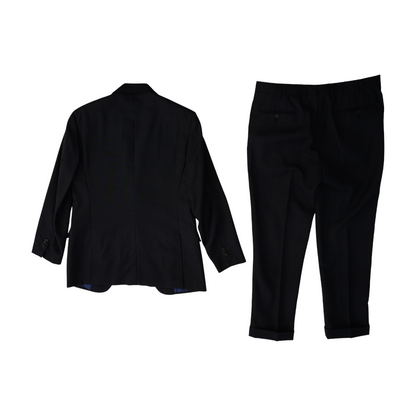 Navy 100% Wool Solid Suit