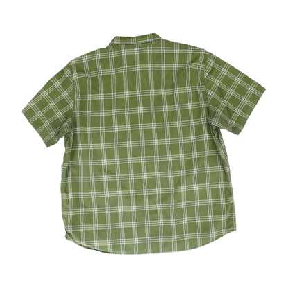 Green Plaid Short Sleeve Button Down