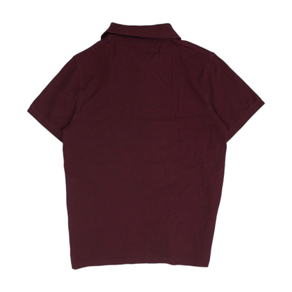 Maroon Solid Short Sleeve Polo