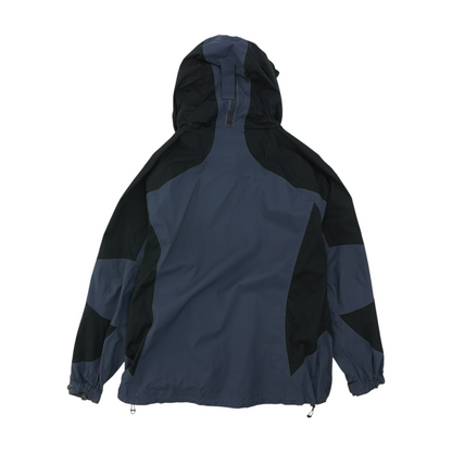 Vintage Black Color Block Rain Jacket