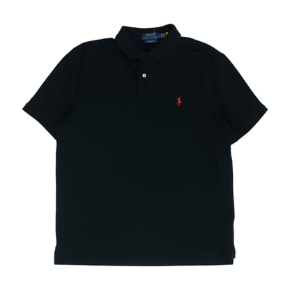 Black Solid Short Sleeve Polo