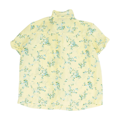Yellow Petite Floral Button Down