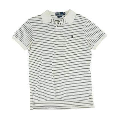 White Striped Short Sleeve Polo