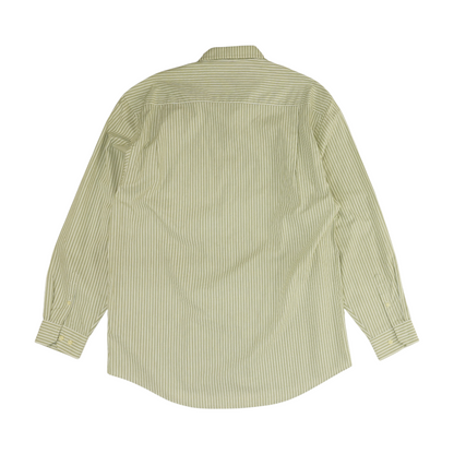 Green Striped Long Sleeve Button Down