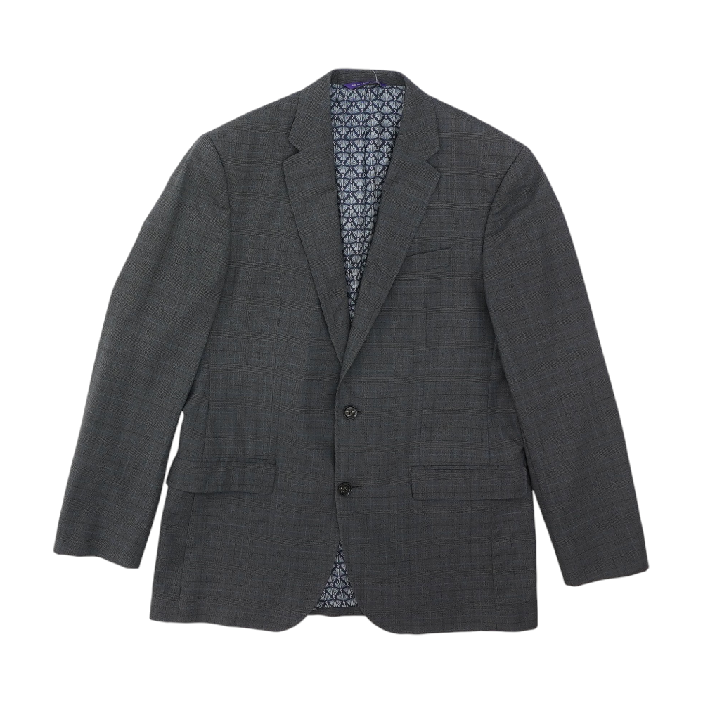 Gray Plaid Suit Jacket
