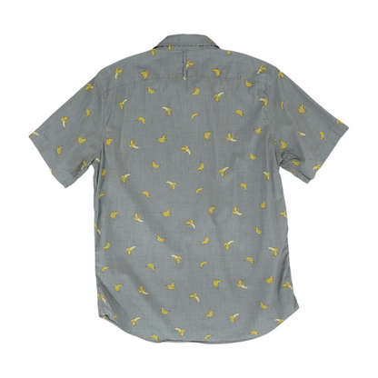 Gray Graphic Short Sleeve Button Down