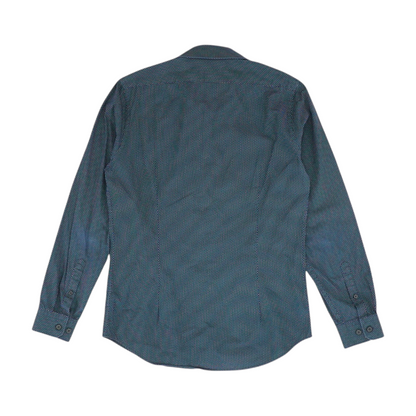 Navy Polka Dot Long Sleeve Button Down