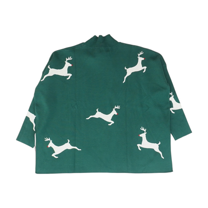 Green Graphic Pullover Sweater