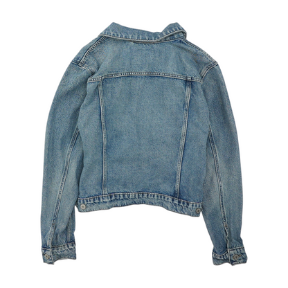 Blue Solid Denim Jacket