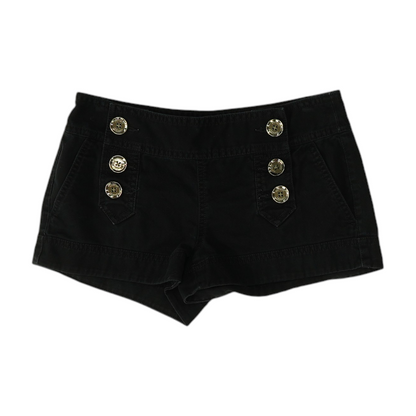 Black Solid Denim Shorts