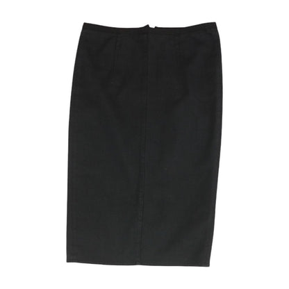 Black Solid Midi Skirt