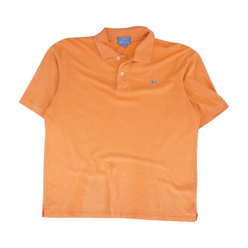 Orange Solid Short Sleeve Polo