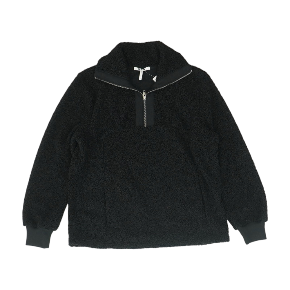 Black Solid 1/4 Zip Pullover