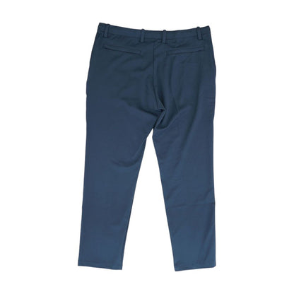 Blue Solid Dress Pants