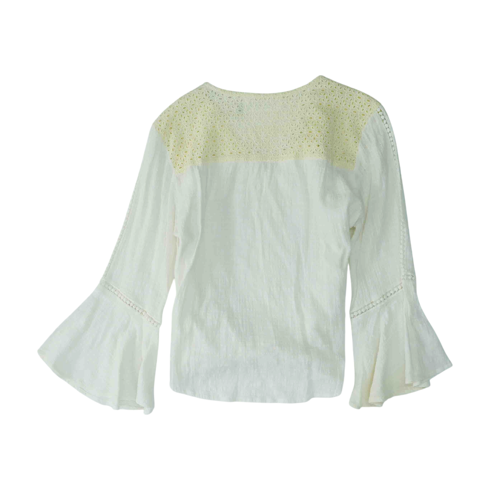 White Color Block Blouse