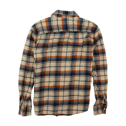 Beige Plaid Flannel Button Down