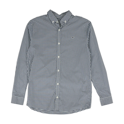 Navy Check Long Sleeve Button Down