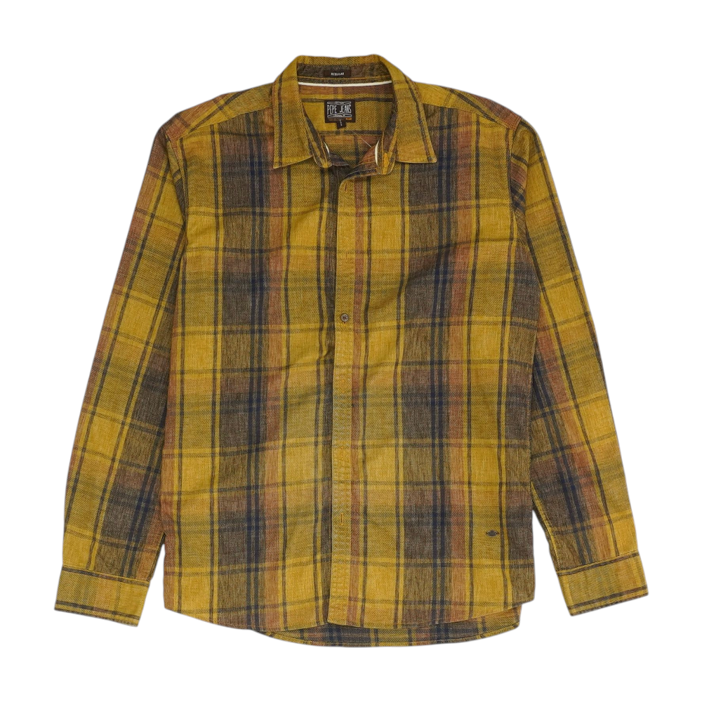 Brown Plaid Long Sleeve Button Down