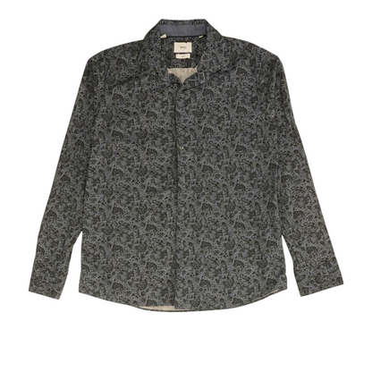 Navy Floral Long Sleeve Button Down