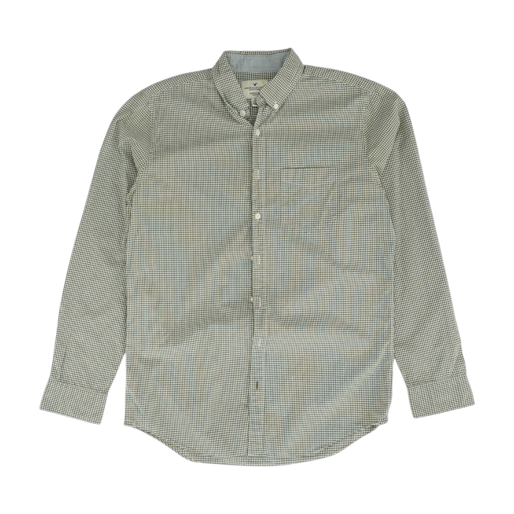 Green Check Long Sleeve Button Down