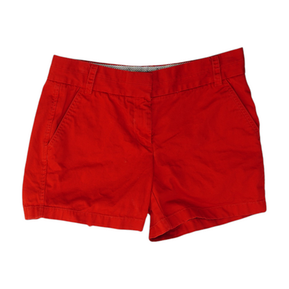 Red Solid Chino Shorts