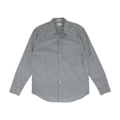 Navy Check Long Sleeve Button Down