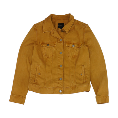 Brown Solid Denim Jacket