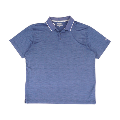 Blue Solid Short Sleeve Polo