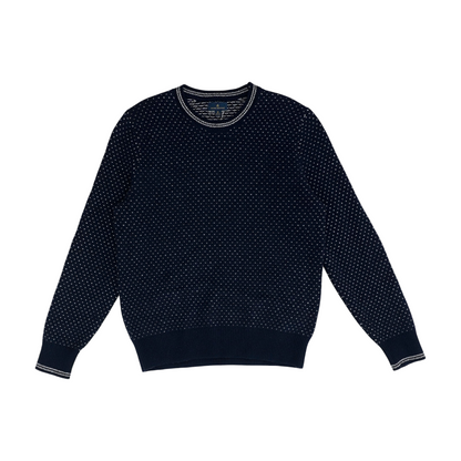 Navy Print Pullover Sweater