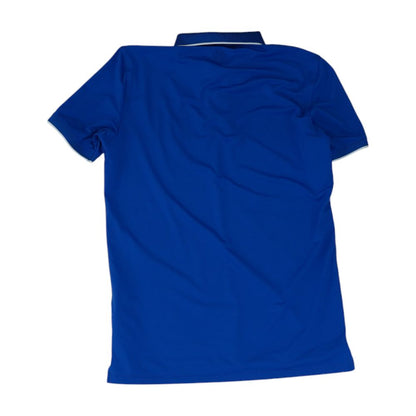 Blue Solid Short Sleeve Polo