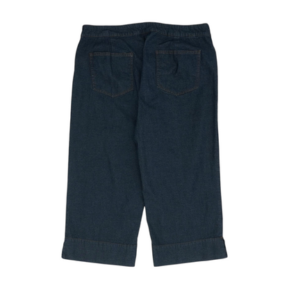 Navy Solid Capris