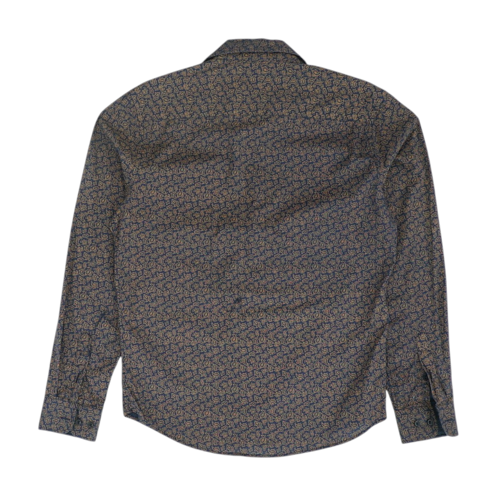 Navy Paisley Long Sleeve Button Down
