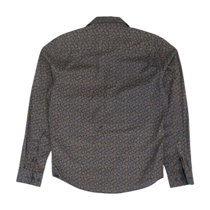 Navy Paisley Long Sleeve Button Down
