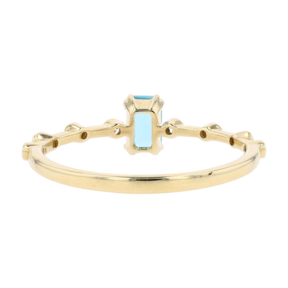 3/8 ctw 10K Yellow Gold Blue Topaz Fashion Ring