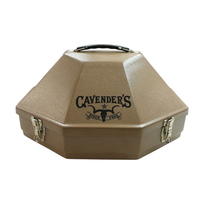 Beige Western Hat with Metal Hat Box