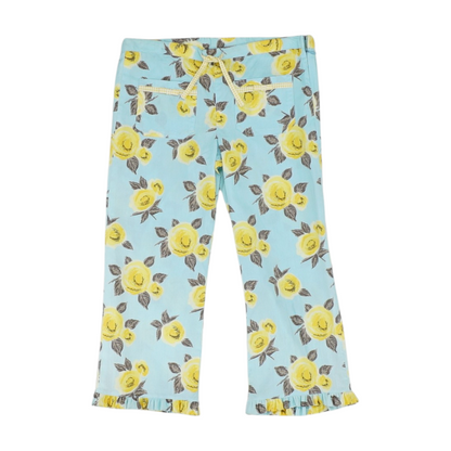 Yellow Floral Chino Pants