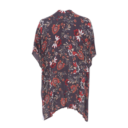 Gray Floral Blouse