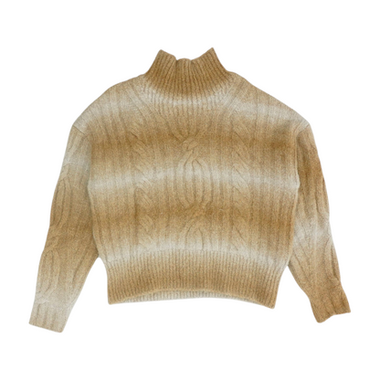 Brown Color Block Pullover Sweater